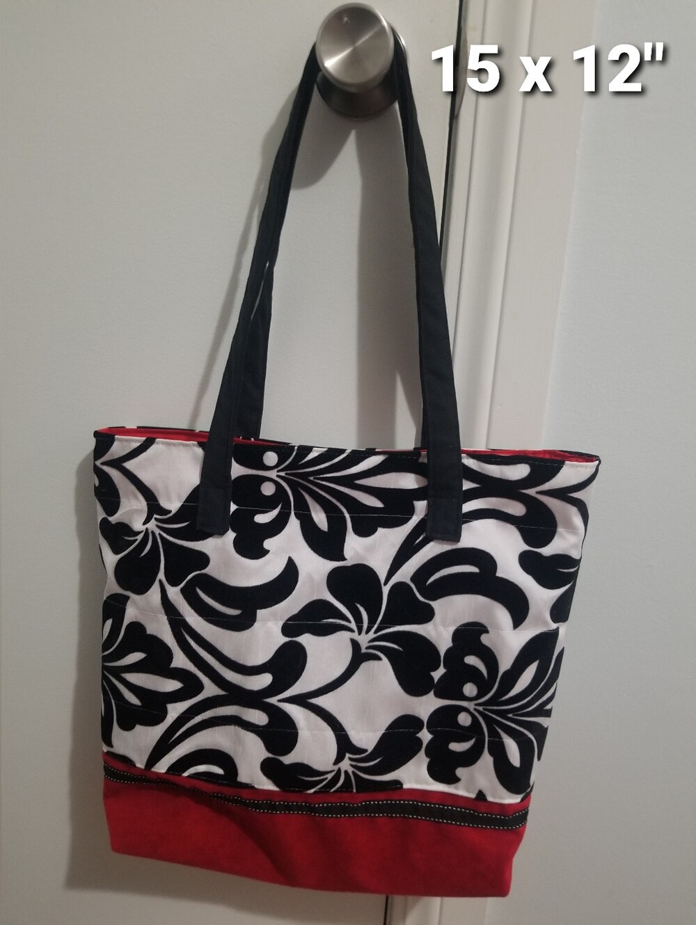 Shoulder Tote Bag Handbag Purse Market Book Bag, Handmade Floral Red Nwtag